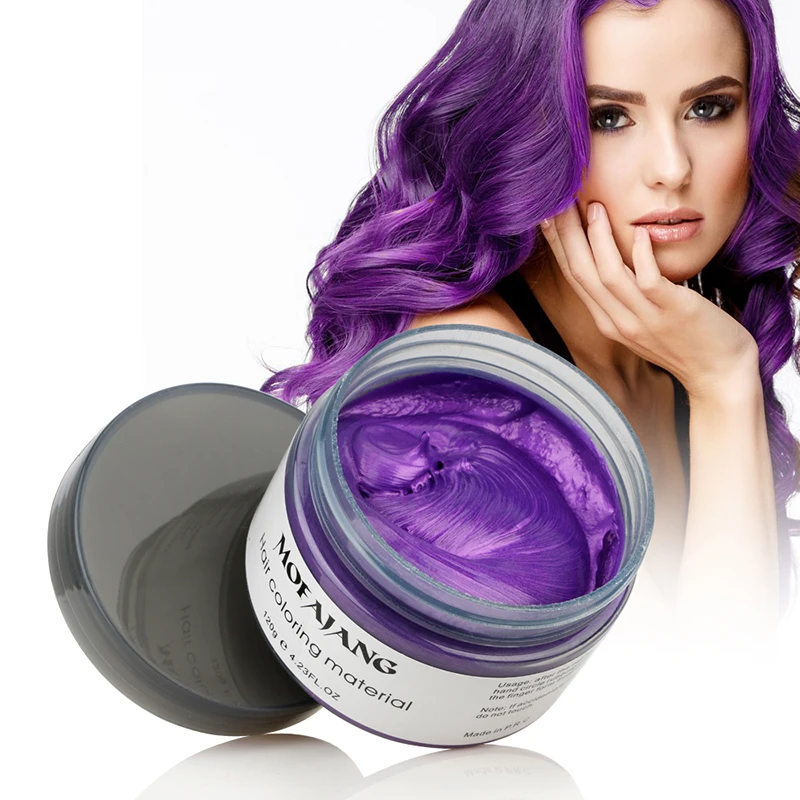 6 Colors Temporary Hair Dye Wax - 6 in 1 White Sliver Blue Purple Red Gold - Natural Matte Hairstyle Fashion DIY Hair for Party, Cosplay, Other