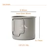 TOAKS Titanium 375ml Cup, Ultralight Outdoor Camping Mug Foldable Handle Tablewaret without Lid CUP-375 2