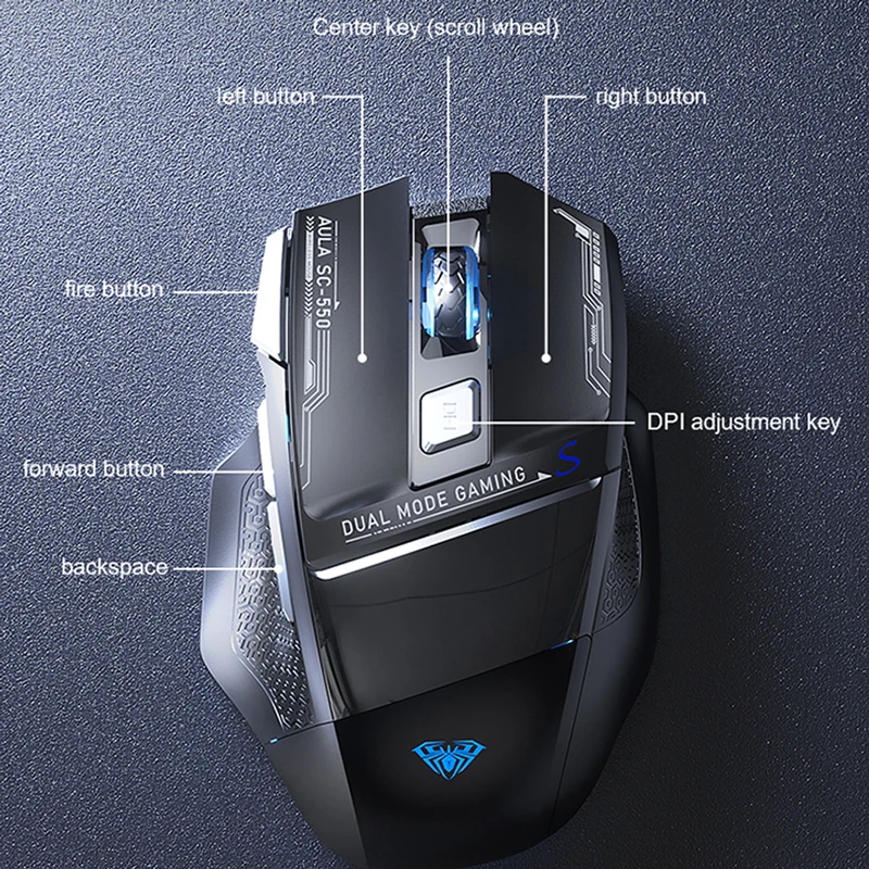 ماوس العاب لاسلكي RGB ماكرو