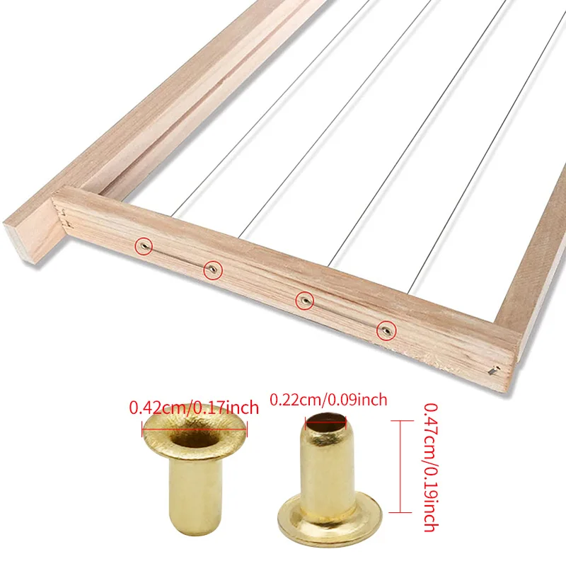 1100 Pcs Beekeeping Tools Bee Beehive Nest Box Threading Hole Italian Bees Nest Box Nest Foundation Copper Eye Hive Copper Eyes