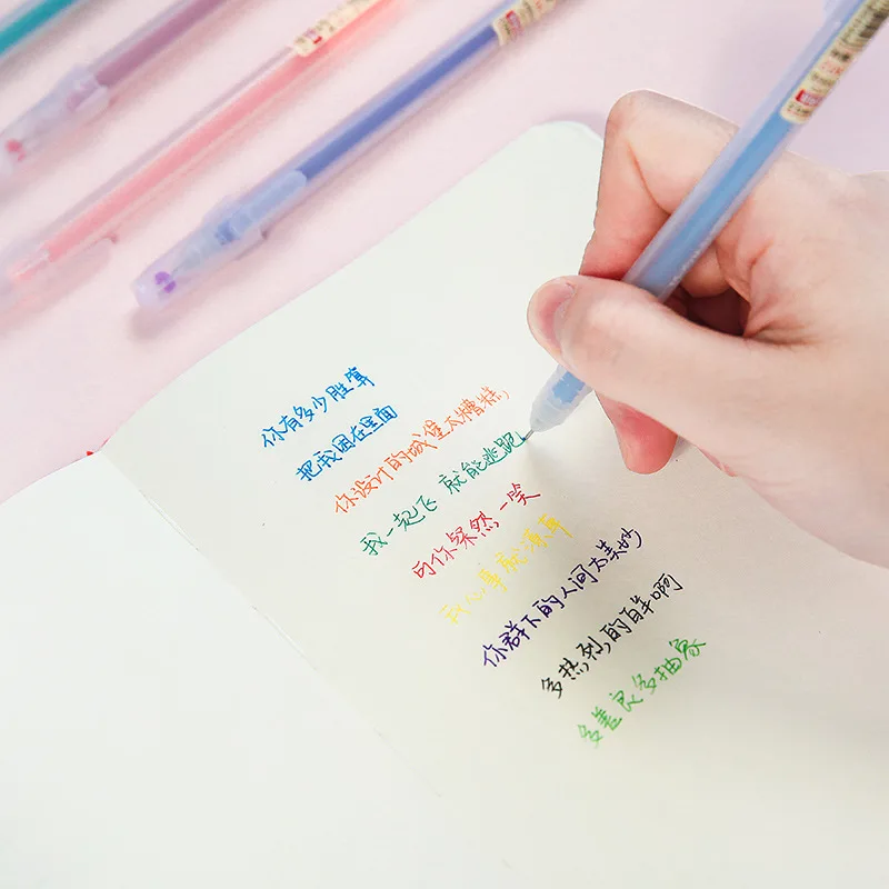 Gel Pens 12 Colors Gel Pen Refill Set Box 0.5mm Ballpoint Pens Student Office Writing Pens School Stationery