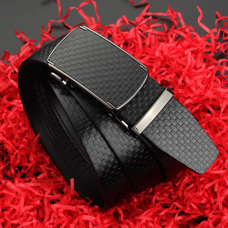 Men's Belt 3.5 Automatic Belt Buckle Imported Italian First Layer Cowhide Directly Cut without Interlayer Belt