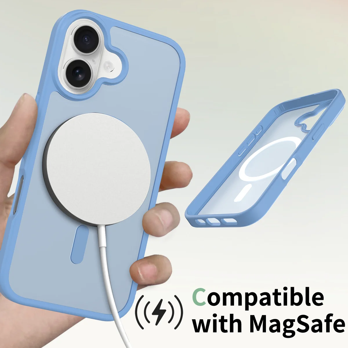 Transparent Shockproof Acrylic Case with Magnetic Wireless Charging Compatibility