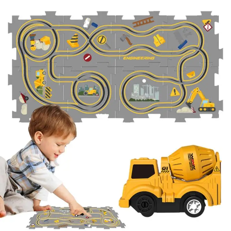 Track Car Play Set DIY Assembling Electric Trolley Building Toys Educational Smooth Puzzle Board Track Play Railcar Birthday puzzle 3d building kids puzzles paper plaything for ages 8 10 aldult architectural educational