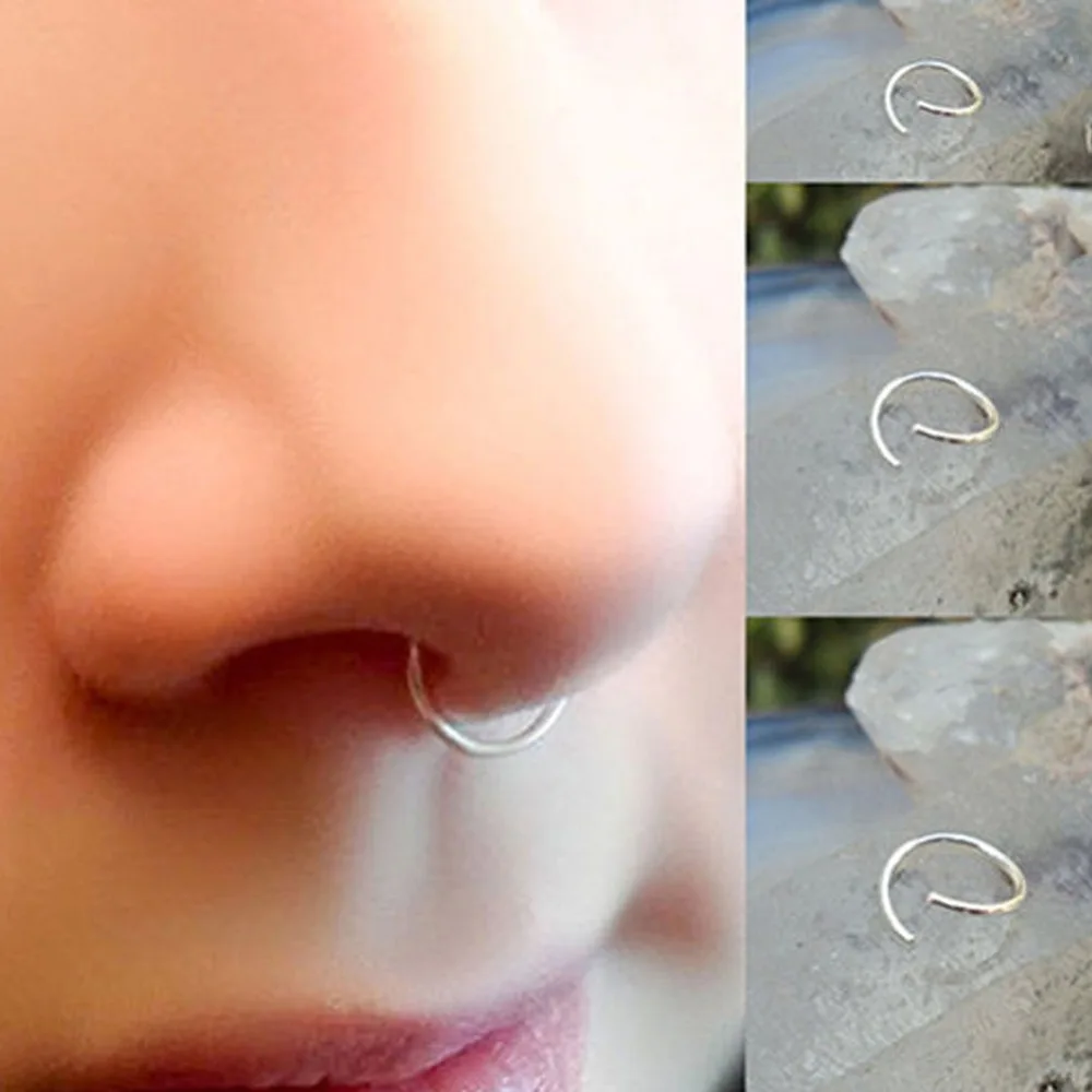 Fashion Stainless Steel Seamless Segment Rings Nose Hoops Ear Piercing Tragus Nose Rings Ear Cartiliage Tragus Sexy Body Jewelry nose rings piercing jewelry body piercing earrings ear piercing jewelry metal jewelry hoop earrings body piercing jewelry body jewelry