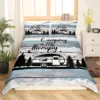 Camping Bedding Set Twin King Full Size for Teens Adult Duvet Cover Happy Camping Comforter Cover 3 Pieces with 2 Pillowcase 2