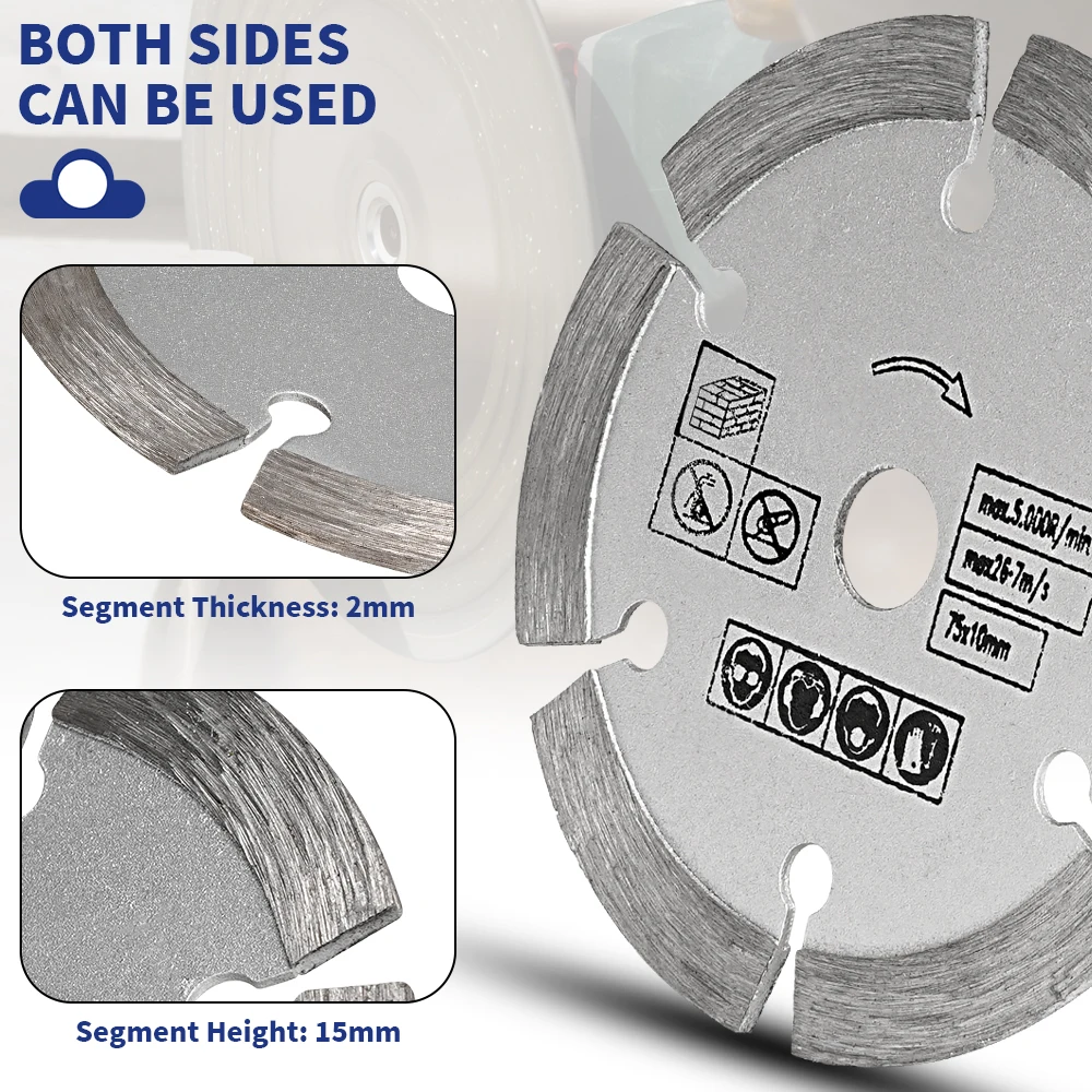 Cutting Blade 6pcs/Set 75mm Metal Cutting Disc Mini Circular Saw Blade Wool Grinding Wheel for Metal Woodworking Stone Polishing Cutting
