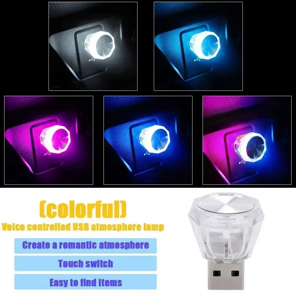 LED Colorful Night Light USB Atmosphere Car Interior Lighting Accessory