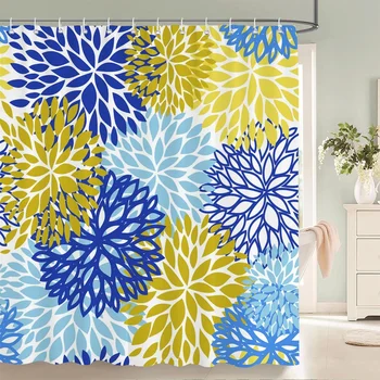 Colorful Beautiful Dandelion Bathroom Shower Curtains Frabic Waterproof Polyester Modern Simple Flower Bath Curtains%4￥p 1