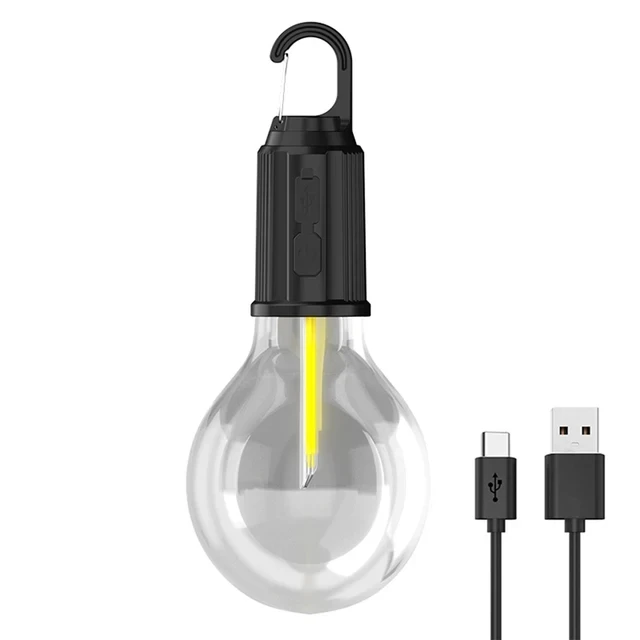 Compact LED Camping Lantern with Hook & Type C Charging - Waterproof Portable Light