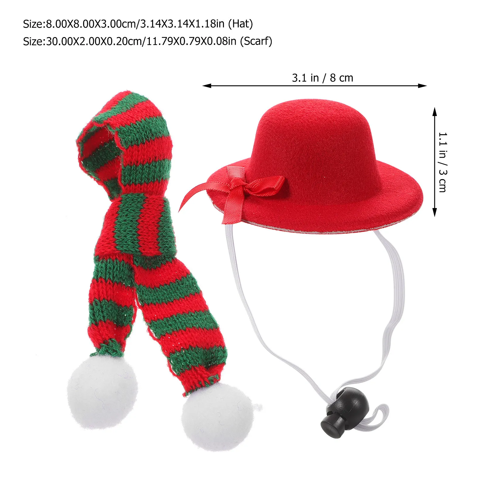 2Pcs 애완 동물 모자와 스카프 세트 크리스마스 파티 개 의상 피부 친화적 인 편안한 애완견 액세서리 미니 고양이 머리 장식
