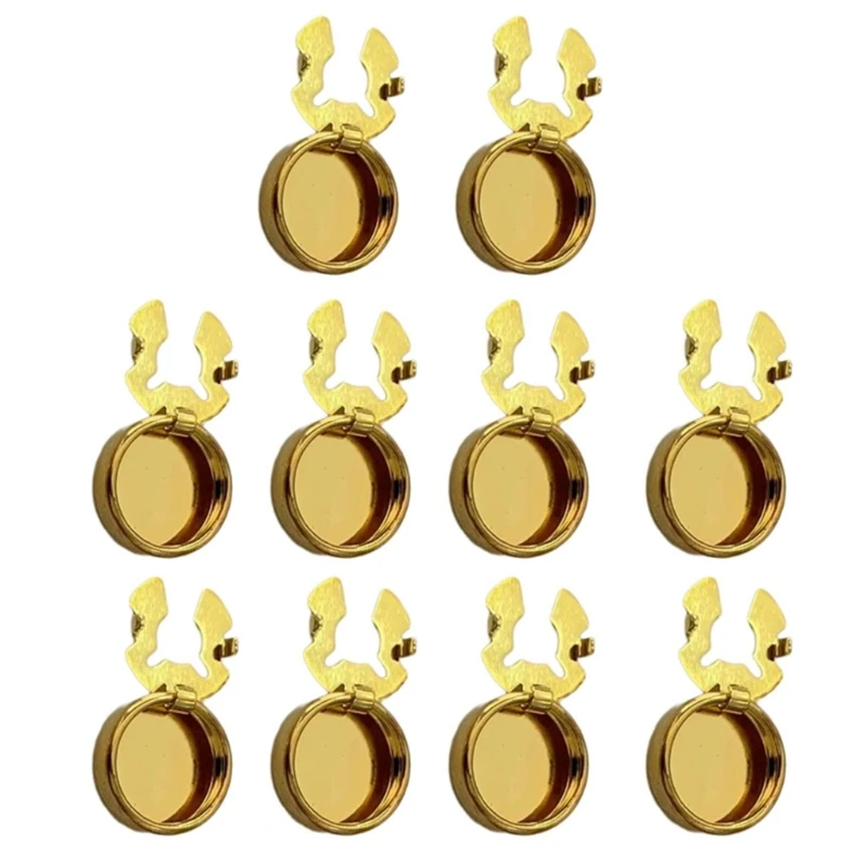 Brass Round Cuff Button Covers - 10pcs Imitation Cufflinks for Mens Formal Shirts and Weddings