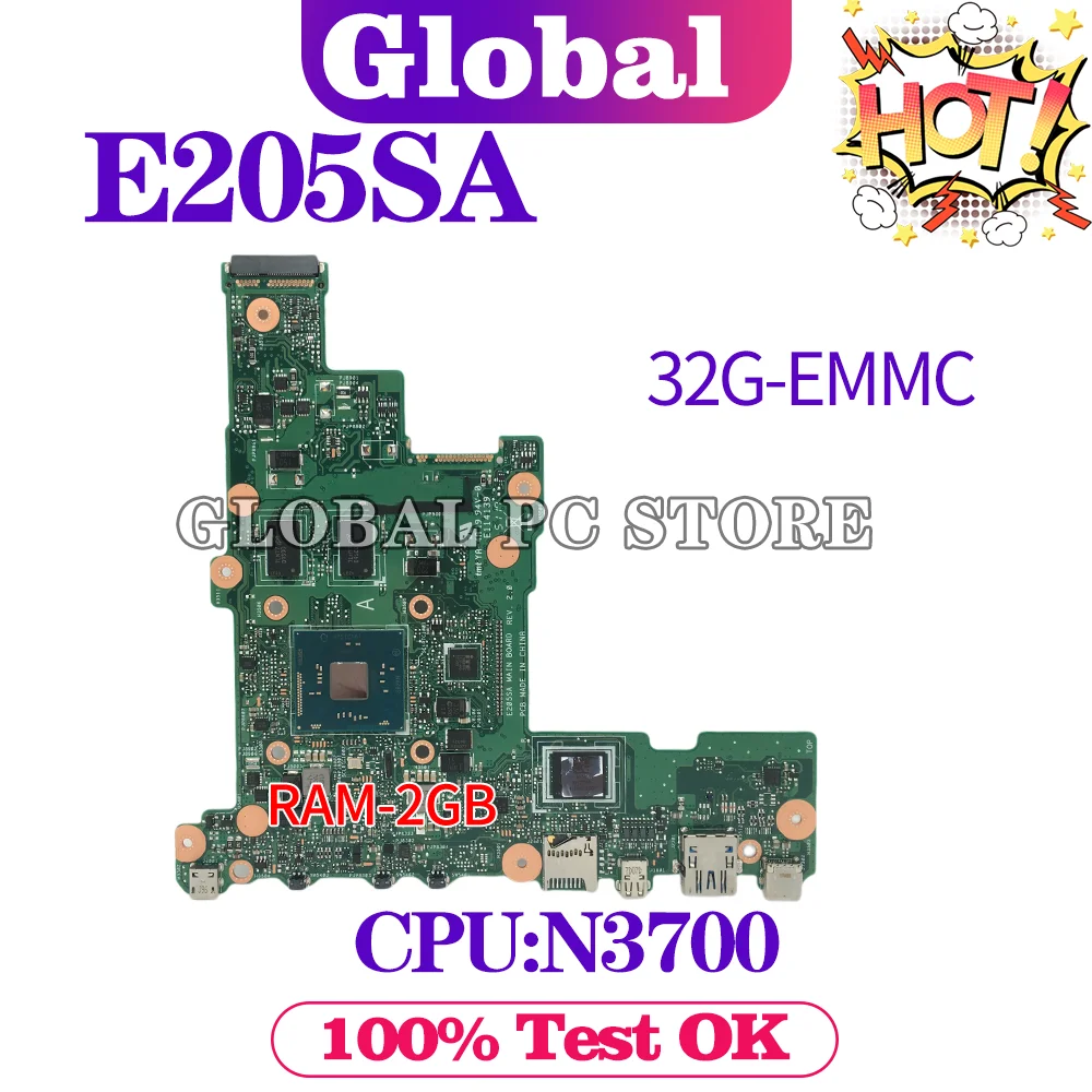 Оригинальная материнская плата KEFU E205SA подходит для ноутбука ASUS E205S E205 с N3700 2G-RAM