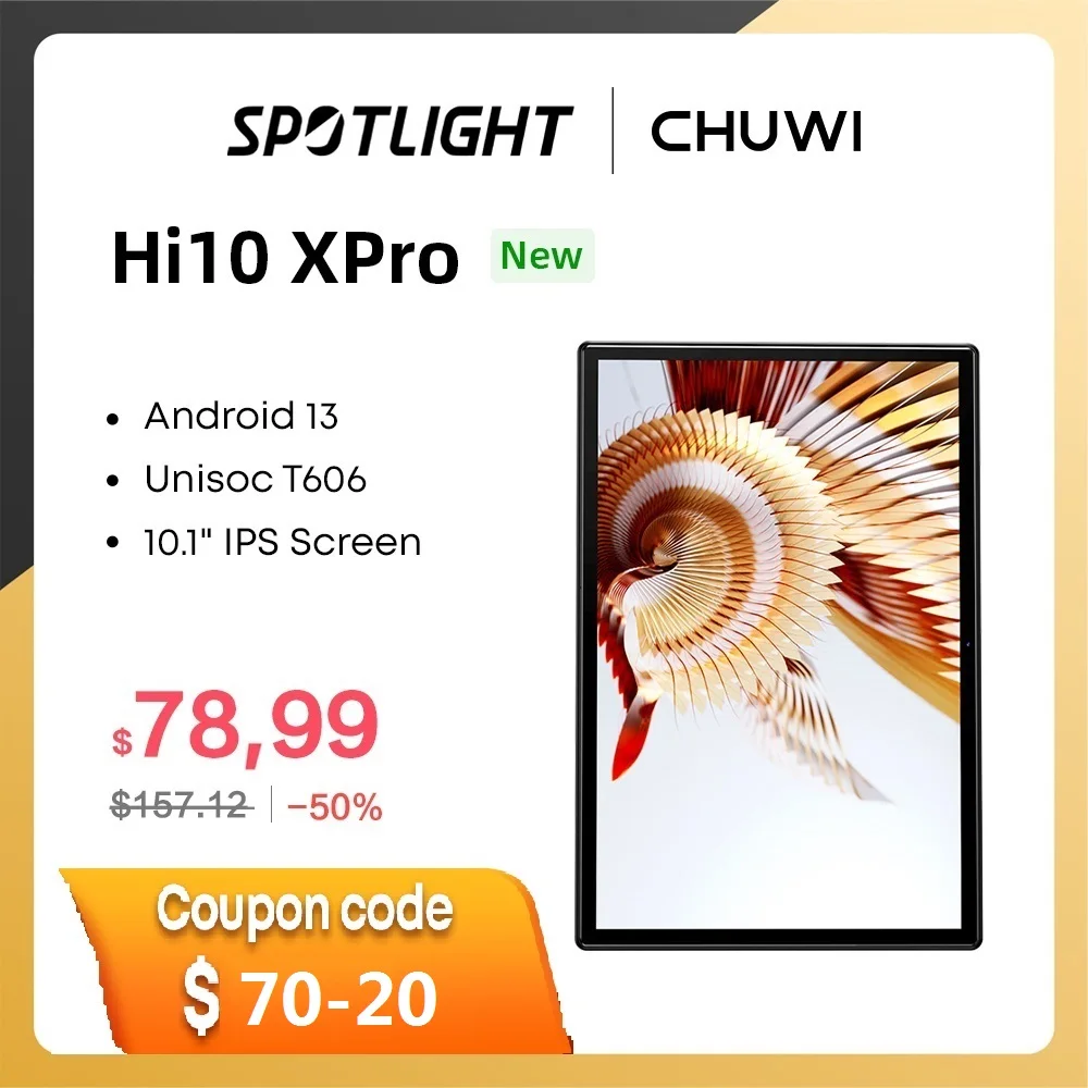  CHUWI Hi10X Pro 10.1 Inch 8001280 IPS Screen Core Unisoc T606 4GB RAM 128GB ROM Tablets 2.4G/5G Wifi Android 13 Tablet PC 