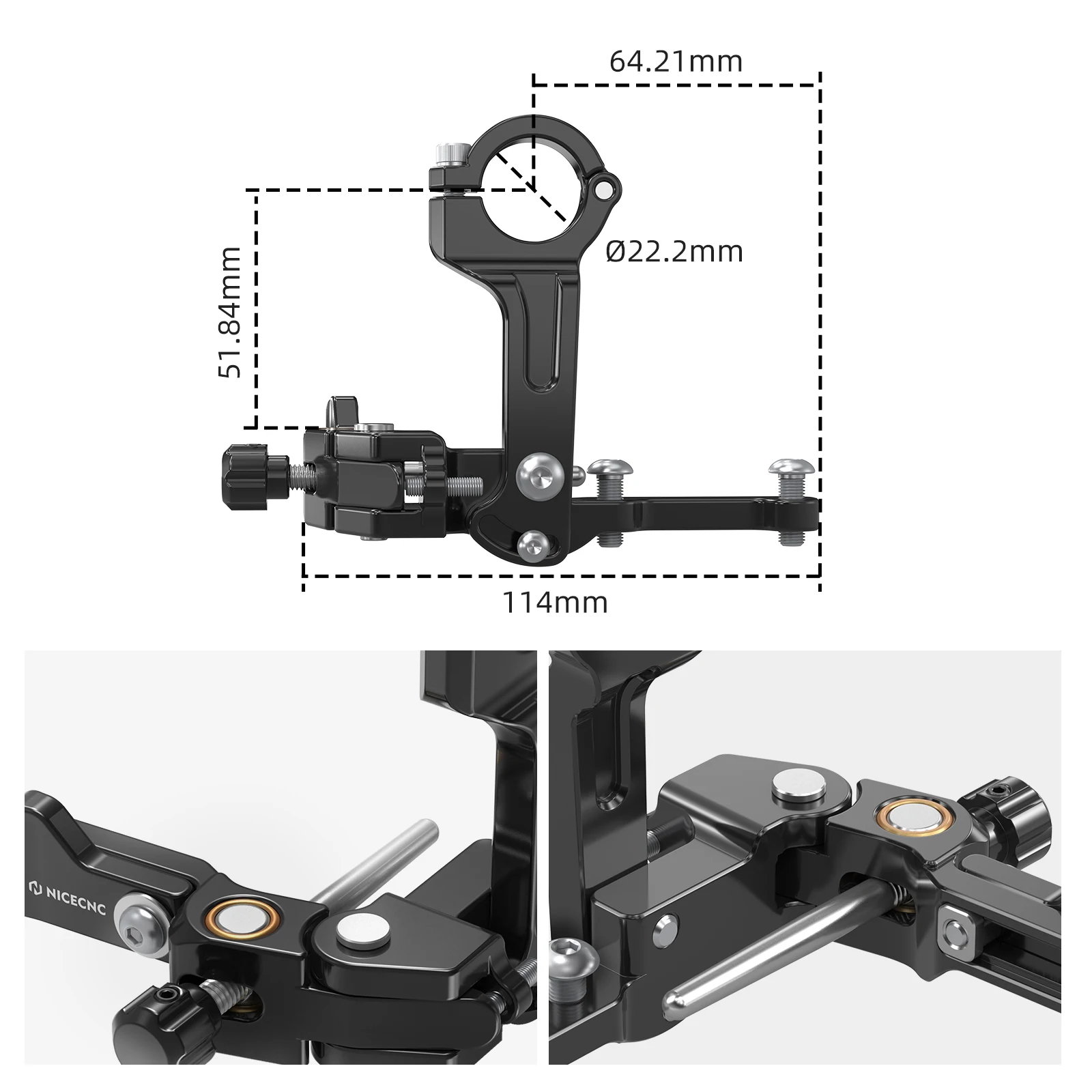 NICECNC Für Husqvarna TE 300 TE 250 FE 350 FE450 Linke Daumenbremse Montage Für KTM EXC 300 EXCF 350 SXF 450 Für GasGas EC 300 – Detail 2