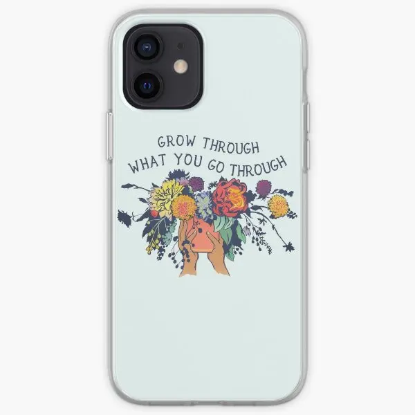 Grow Through What You Go Through Custodia Per Telefono Iphone Personalizzabile Per Iphone X Xs Xr Max 6 6S 7 8 Plus 11 12 13 14 Pro Max Mini