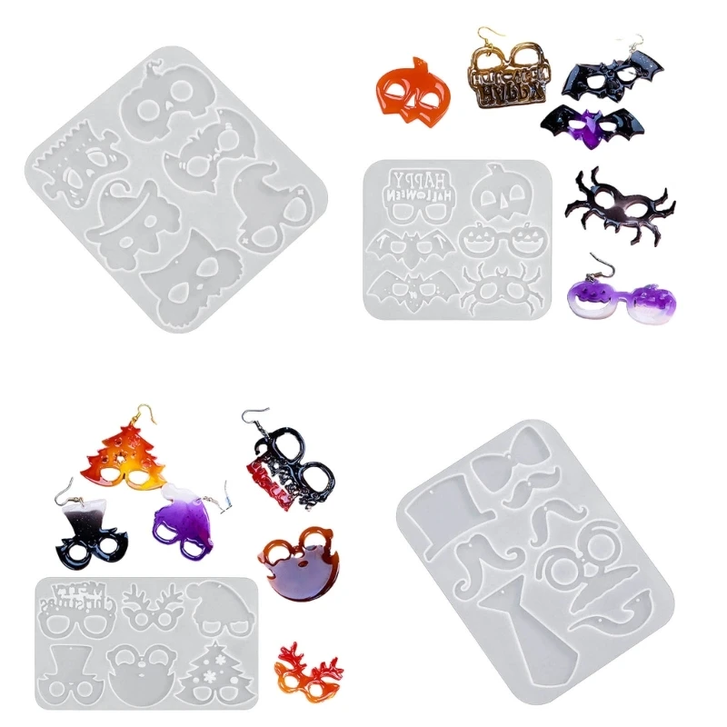 

DIY Silicone Molds for Christmas Halloween Earrings Pendants Resin Molds Unique Jewelry Making Mold DIY Craft Holiday