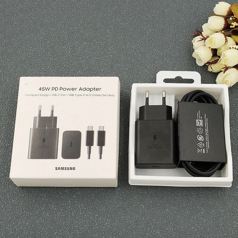 EP-T4510 Original Samsung 45W PD PPS Super Fast GaN Charger 1.8M Usb C To Type C Cable For Galaxy Z Flip 7 6 5 S23 S24 S25 Ultra