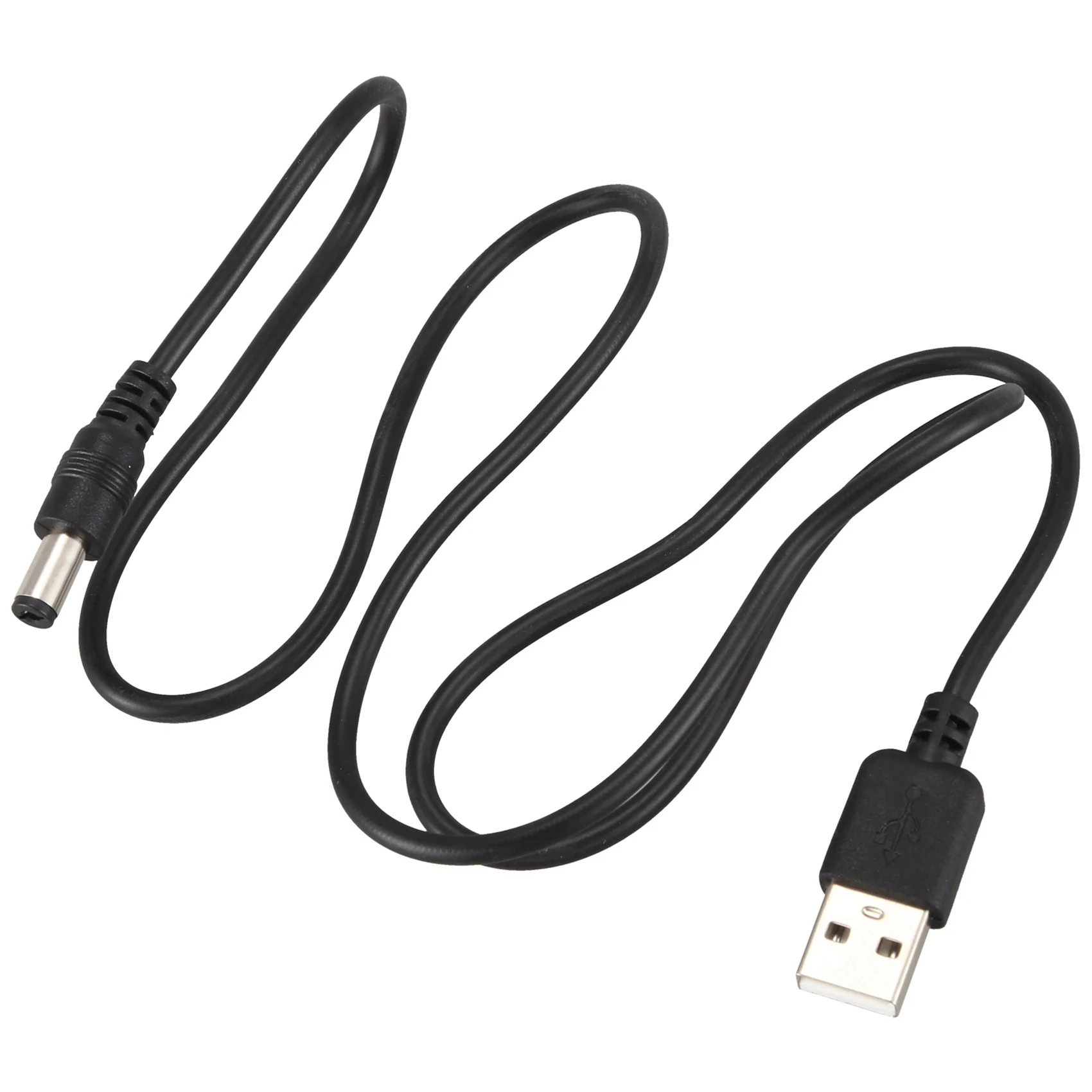 3X USB 케이블, 5.5mm, 2.1mm, 5V DC 배럴 잭 전원 케이블 (검정색, 75cm)