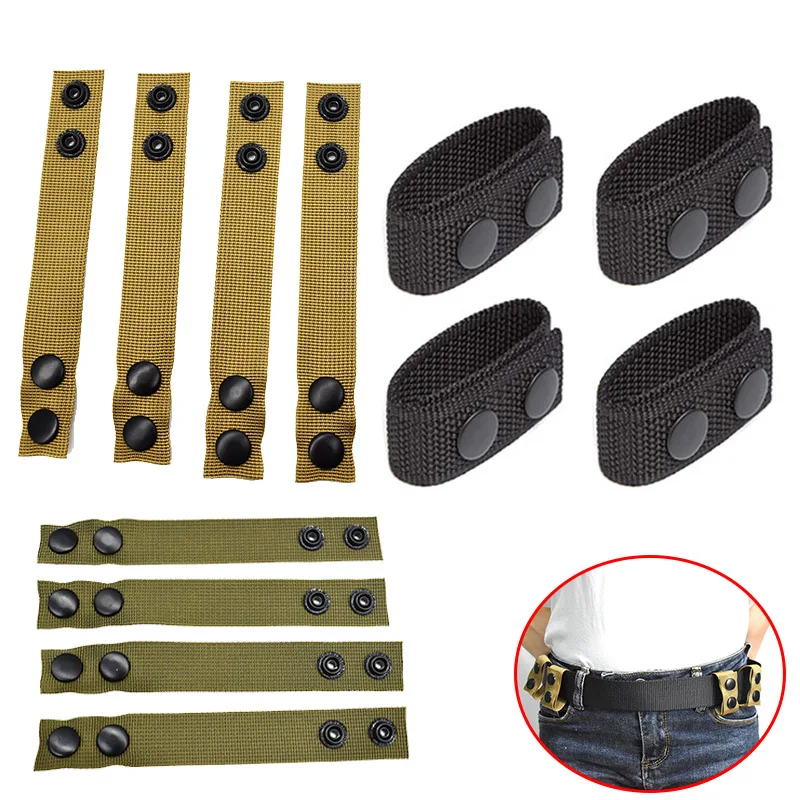 

4PCS Tactical Duty Belt Keeper 6.2cm Nylon Pendant Snap Buckle Nylon Police Belt Fixing Security Belt Loop Holder Accessories