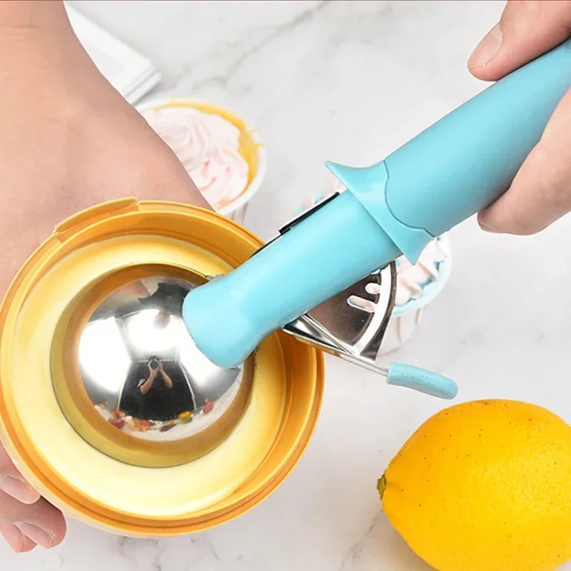 Ice Cream Scoop Stainless Steel Ice Cream Spoon Metal Icecream Cookie Scoop Melon Fruit Baller Ball Maker Kitchen Gadget