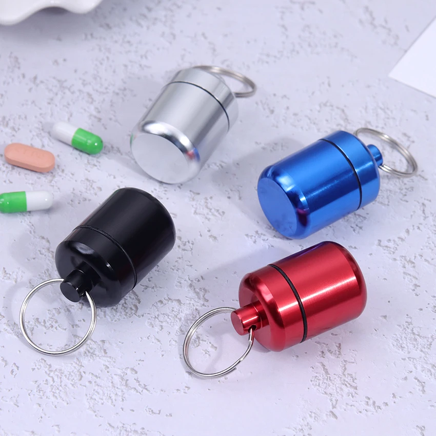 HANNEA® 3PCS Aluminum Keychain Medication Pill Box, Waterproof Mini Metal  Pill Holder Medicine Bottle for Outdoor, Travel, Camping