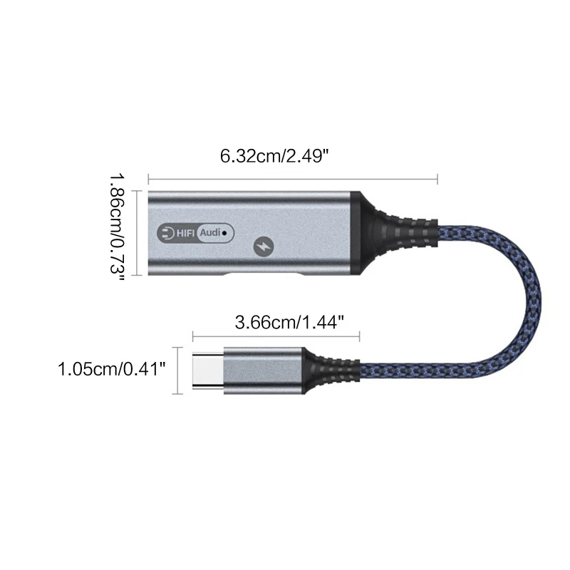 2 in 1 Aux 오디오 케이블(유형 PD 60w 충전 어댑터 포함) 휴대 전화 변환기 P8DC용 USB  3.5mm 잭 분배기