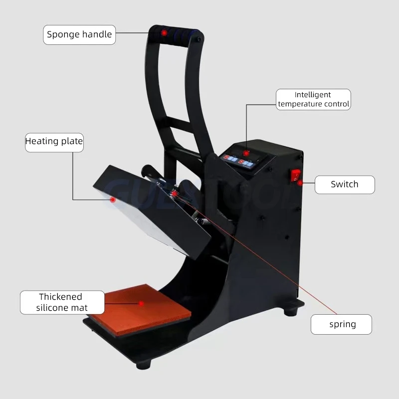 Heat Transfer Printing Pressing Machine Small Hot Stamping Machine Collar Label Printing Hot Drilling Press