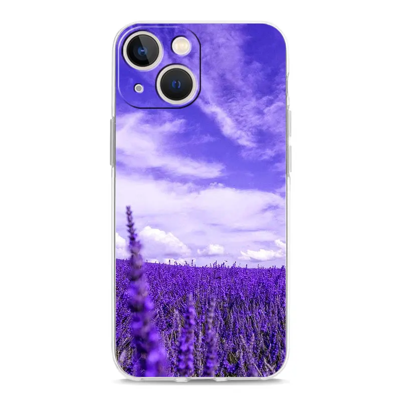 Lavender Purple Flower Clear Phone Case