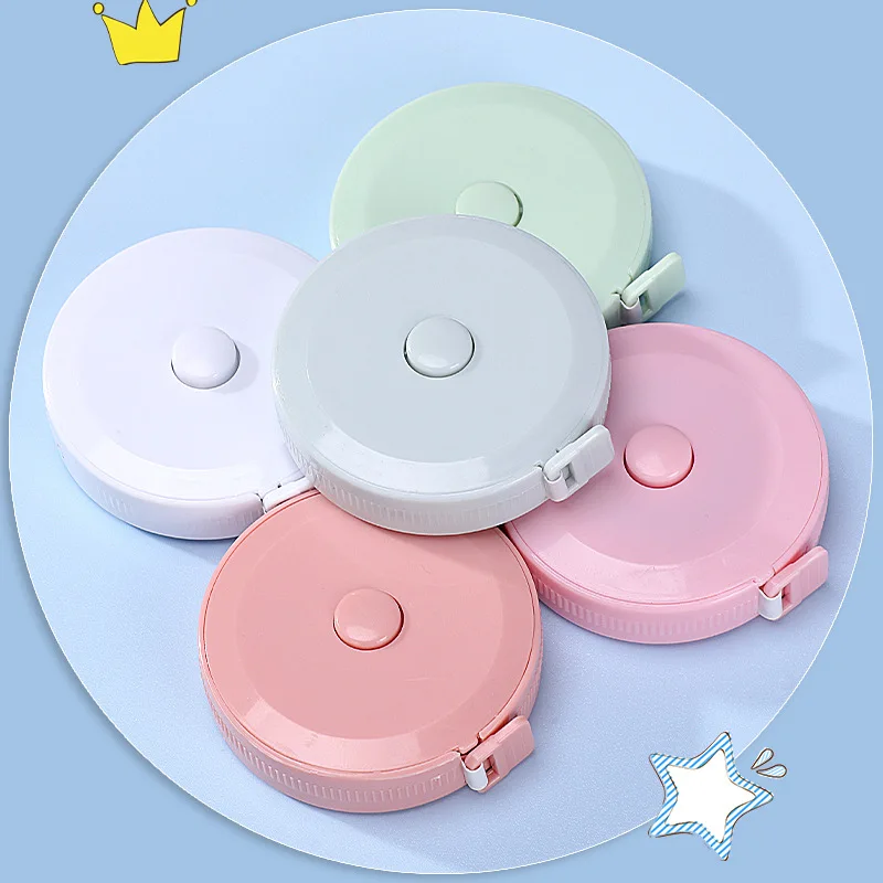 5개입 1.5m 소형 줄자 휴대용 학생용 부드러운 가죽 3단계 측정 의류 자동 리필..