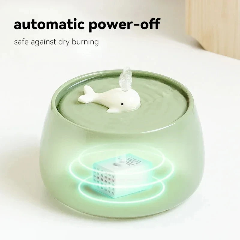 1.3 L 세라믹 고양이 물 분수 USB 충전 애완 동물 급수기 개 자동 순환 여과 흐름 워터 디스펜서