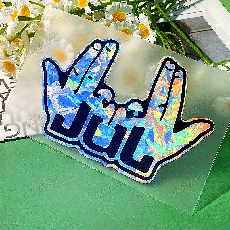 Funny JUL Finger Motorcycle Stickers Waterproof for Motorbike Bike Helmet DIY Scooter Fuel Tank Fairing Vinyl Decal 1PC