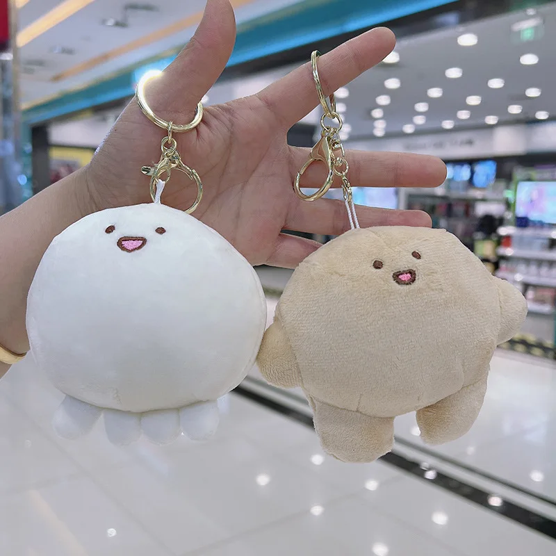 

100pcs/lot Wholesale Plush Toy Doll Octopus Ball Pendant Girl Heart Bag Hairy Keychain Gift Pta552