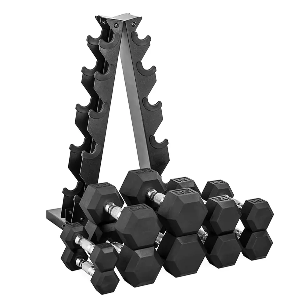 Fitness Routine with Ergonomic Handles and Long-Lasting Construction Ideal Hex Dumbbell Set