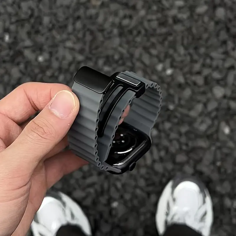 Ocean Strap for Apple Watch 10 9 8 7 Ultra Band 46mm 45mm 49mm 44mm 41/42mm Silicone Magnetic Sport Bracelet iWatch Series SE 6 - Image 2