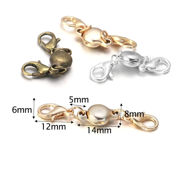 4Set/Pack Alloy Magnetic Clasps With Lobster Clasp Set Gold