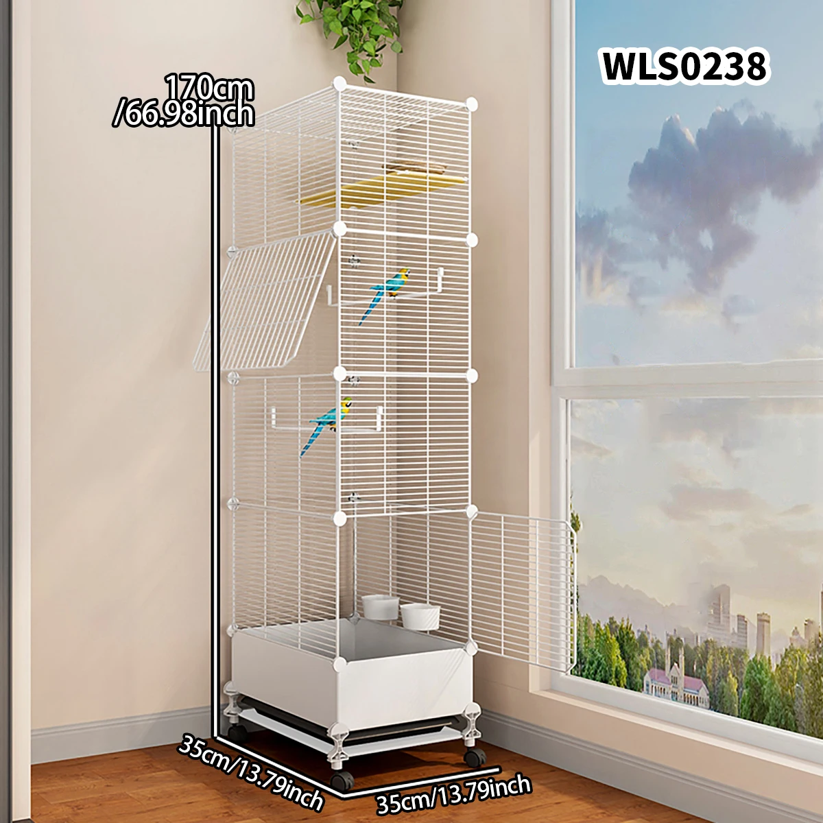 قفص طيور منزلي فاخر مع صينية كبيرة | متجر الجيل ال...