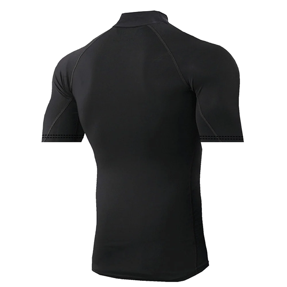 T-shirt Sportiva da Uomo a Maniche Corte, Asciugatura Rapida, per Bodybuilding e Corsa, Top a Compressione, Maglietta da Palestra, Rashguard Aderente per Fitness - immagine 5
