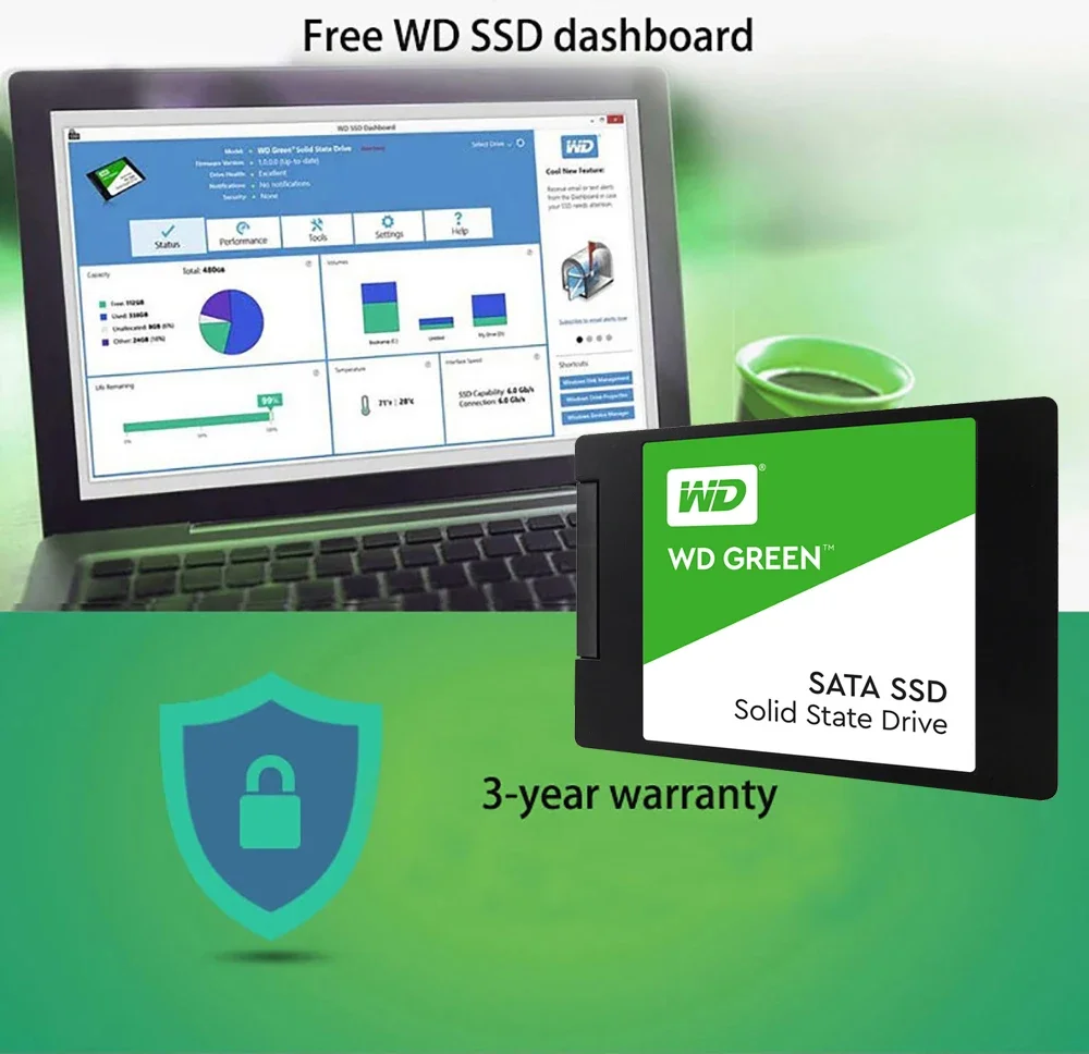 WD Green™ SATA SSD M.2 2280 for PCs and Laptops