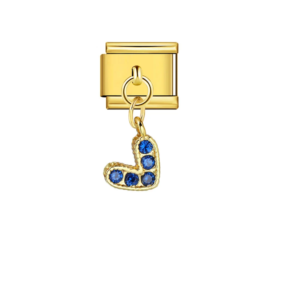 GEMOSA Y2k Niedlicher bunter Herz-eingelegter Zirkonia-Anhänger, italienischer Charm-Link, passend für 9 mm Edelstahl-Armbänder, DIY-Schmuckherstellung – Detail 8