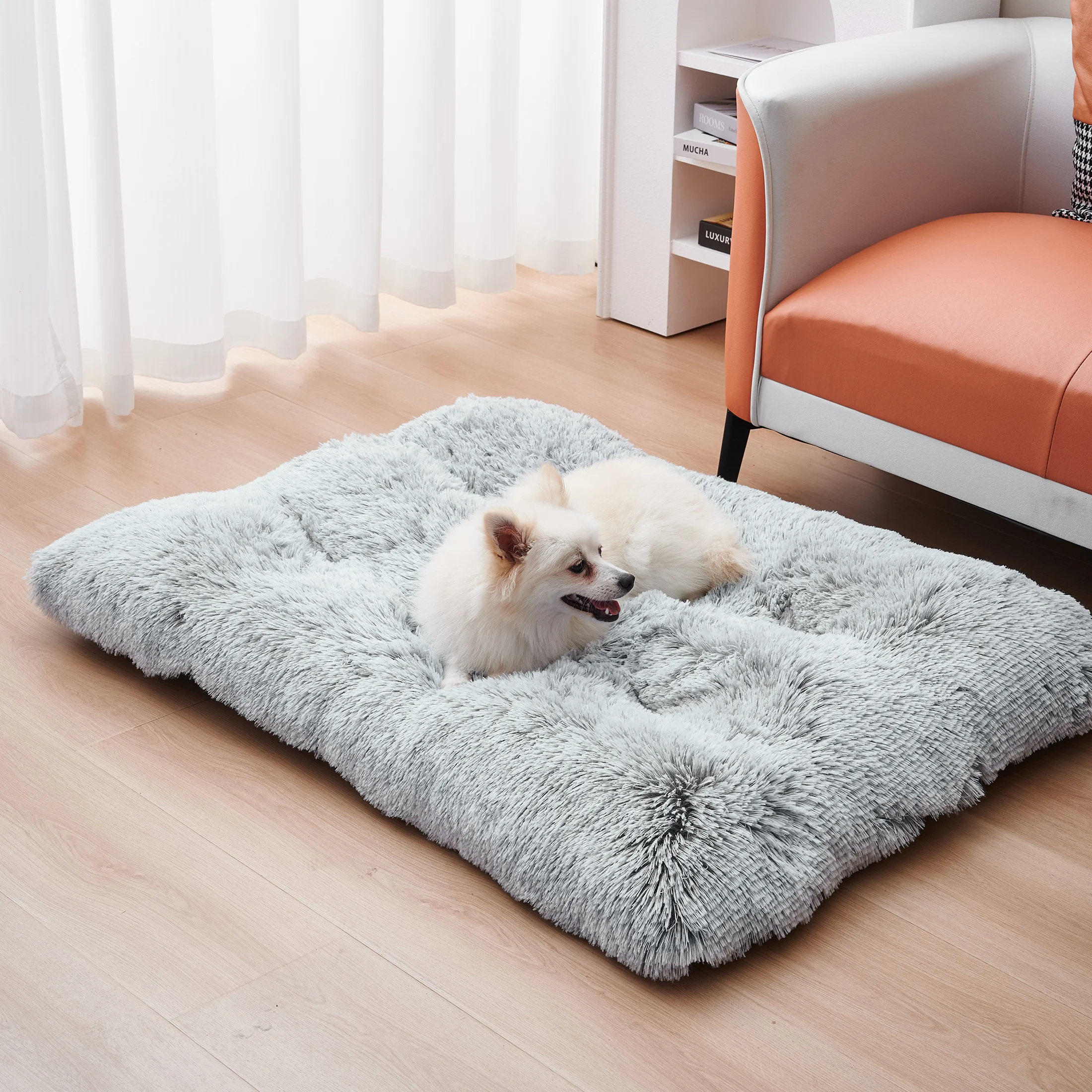 Dog Bed Mats Washable Large Dog Sofa Bed Portable Pet Kennel Long Plush House Sleep Protector Product