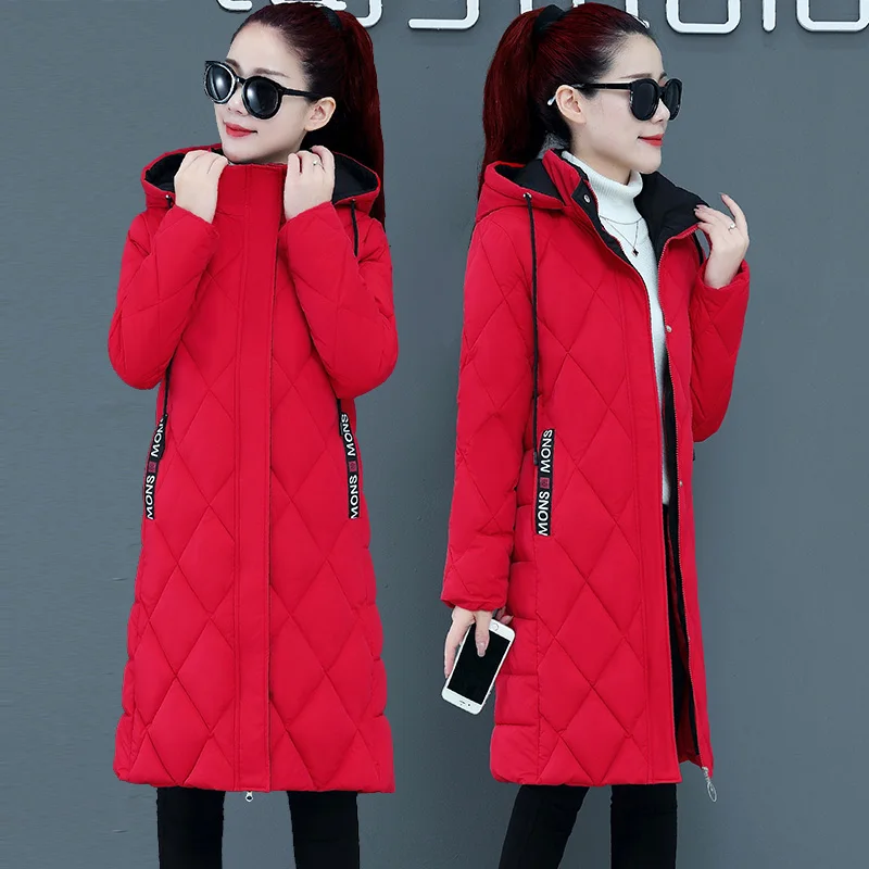 

Down Padded Jacket Women Overcoat Thicke Slim Removable Cap Warm Parka 2024 New Winter Long Down CottonJacket Female Outerwear