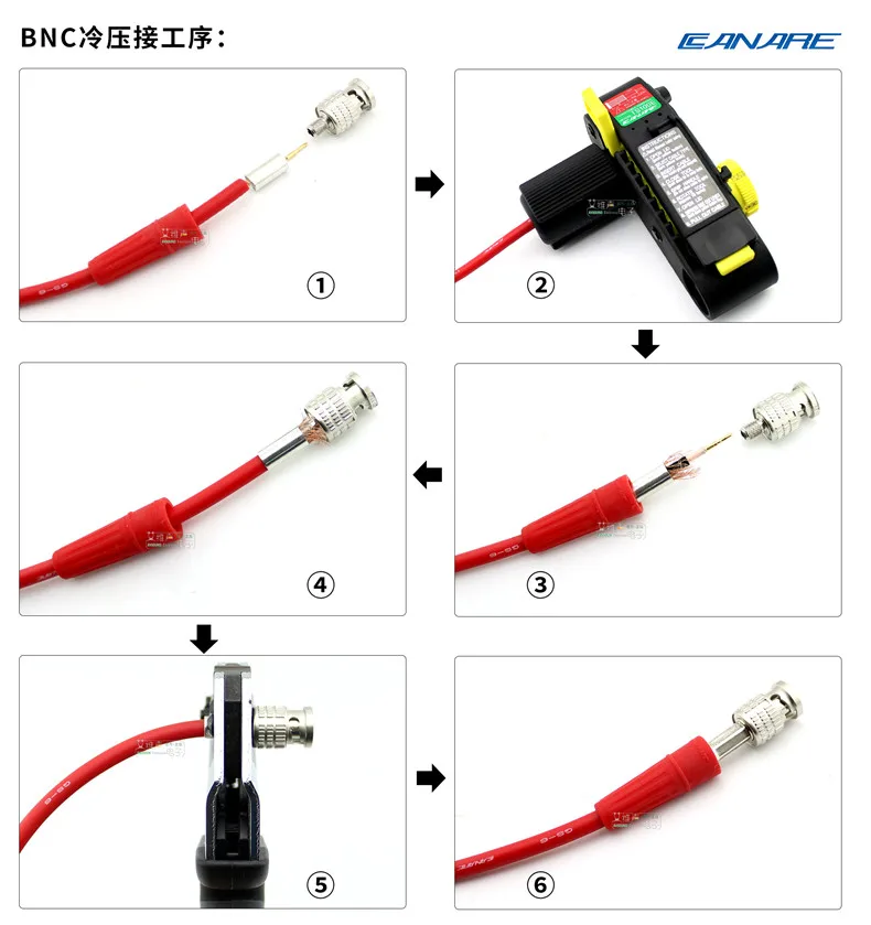 50 Ohm 5DFB Koaxialkabel, BNC-Stecker auf BNC-Stecker Crimp-Typ, Drahtlose Mikrofon-Antennenverstärker-Verlängerung, Verlustarmes UHF RF-Feederkabel – Detail 14