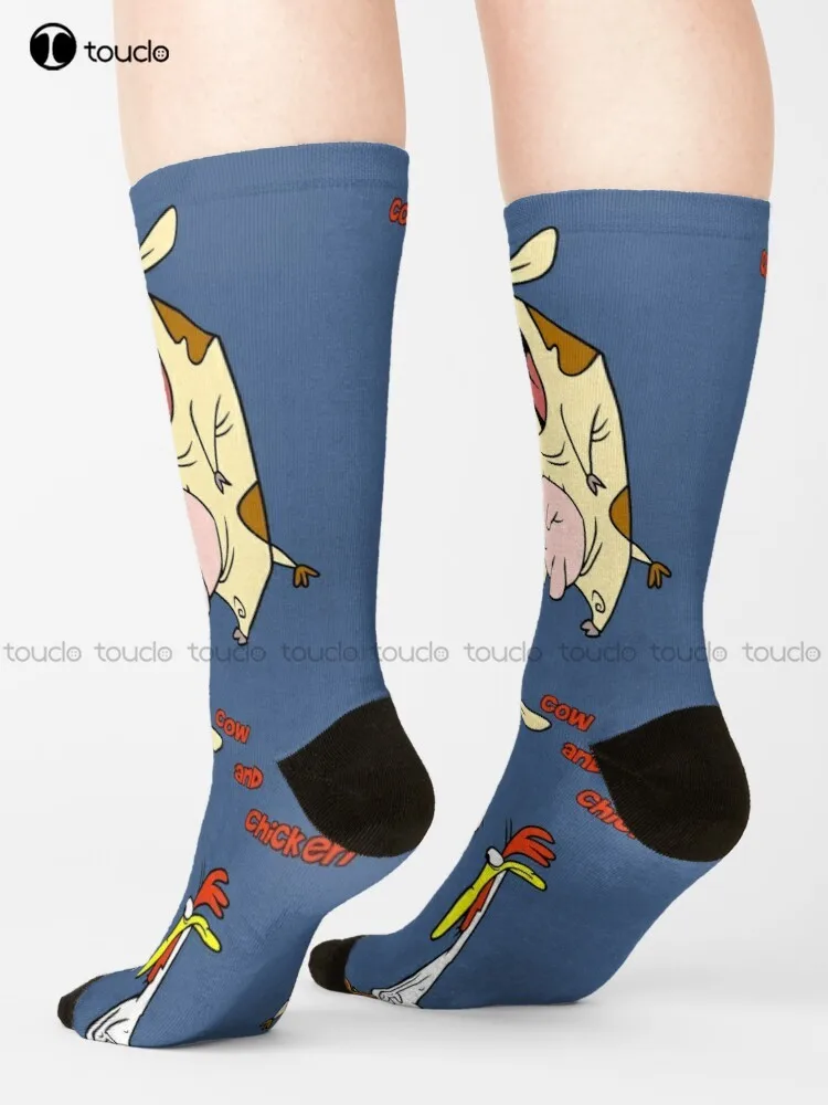 

Cow And Chicken Socks Slipper Socks Personalized Custom Unisex Adult Teen Youth Socks Comfortable Best Girls Sports Cartoon Gift
