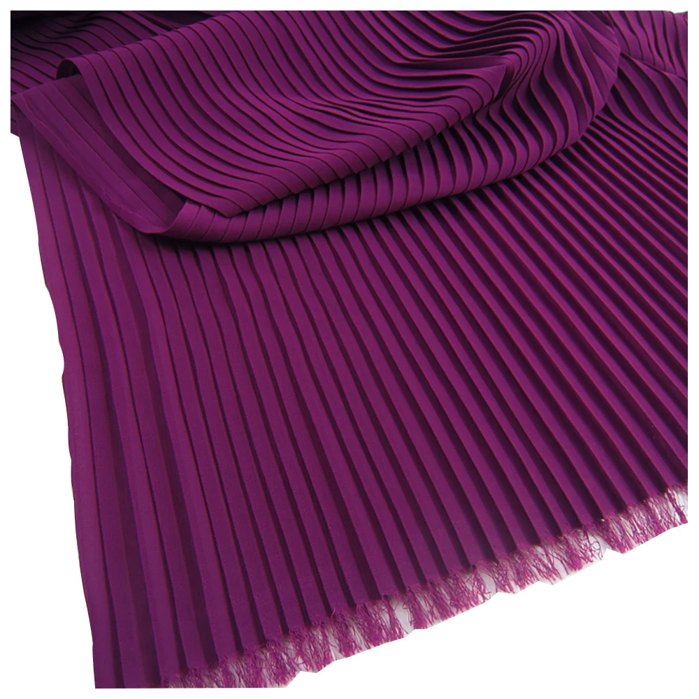 Purple-Pleated-Pearl-Chiffon-Fabric-Ruffled-Cloth-Dress-Clothing-Craft ...