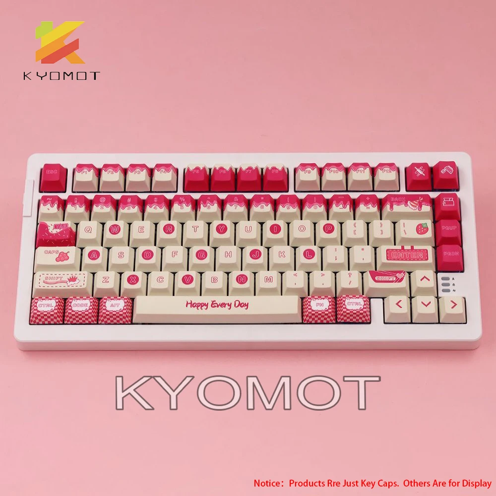 

KYOMOT 151 Keys Rose Cream Cake Theme Keycaps PBT Dye-SUB DIY Customize Cherry Profile Key cap for MX Switch Mechanical Keyboard