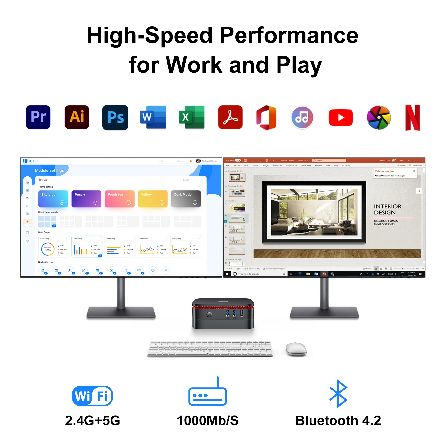 Blackview MP60 Windows 11 Pro Intel 11th Gen N5095 Mini PC DDR4 16GB 512GB  SSD VESA/Home/Business Mini Desktop Computer 4K HDMI - AliExpress