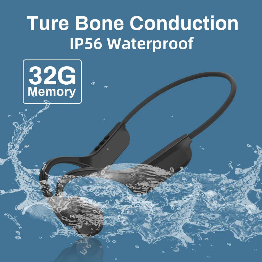 

DACOM X14 True Bone Conduction Headset IP56 Wireless Open Headset Bluetooth 5.3 Swimming Bluetooth Headset 32GB MP3 Earbuds