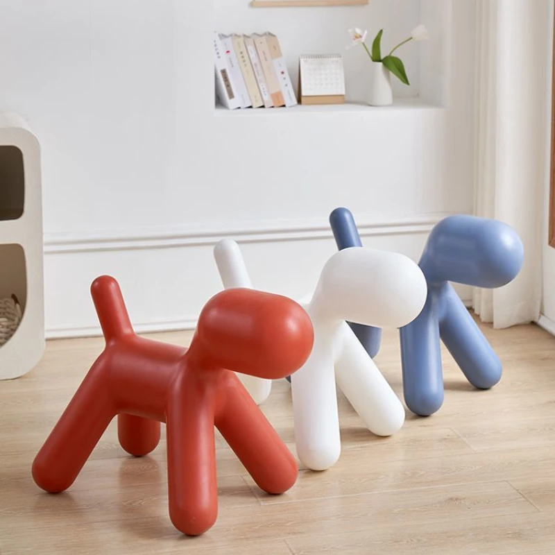 

Puppies Bench Small Stools Animal Creative Chairs Shoes Changing Stools Small Horse Ottomans Living Room Furniture PE Material