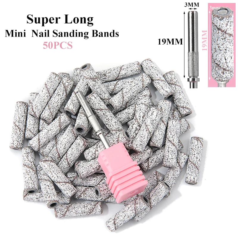 새로운 3MM 50PCS 슈퍼 긴 미니 얼룩말 네일 샌딩 밴드 UV 젤 아크릴 폴..